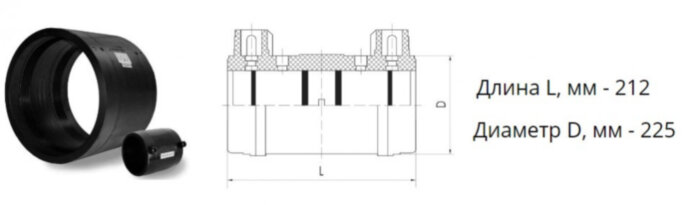 Муфта э/с 225 мм SDR 9 ПЭ100 электросварная