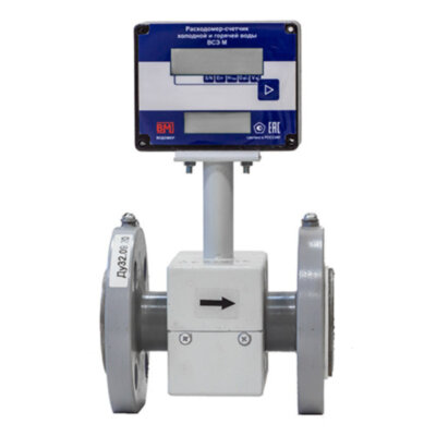 Расходомер-счетчик для горячей и холодной воды Водомер ВСЭ М-32 И фланцевый с индикацией
