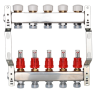 Коллекторная группа VALTEC VTc.584.EMNX.0607 7-ми контурный ВР-НР 1"x3/4" DN 25 PN 6 с регулирующими клапанами и расходомерами 2