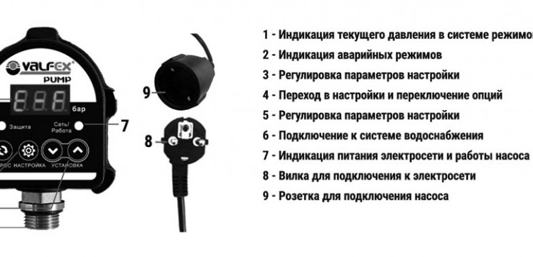 Реле давления VALFEX VF.9004 НР 1/2" DN 15 автоматическое 2