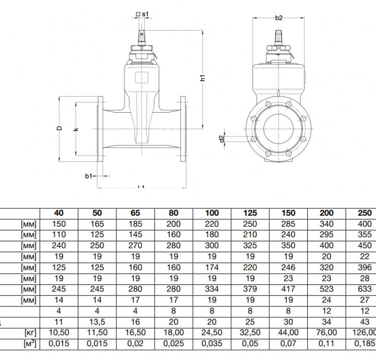 Задвижка VAG BETA 200 DN 65 PN 16 клиновая длинная 2