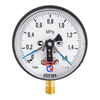 Манометр РОСМА ТМ-610Р.05 (0...100 кгс/см2) Дкорп=150мм кл. 1,5 М20х1,5 с ЭКП тип V, с повышенной пылевлагозащищенностью IP54, общетехнический радиальный 00000033161