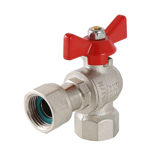 Кран шаровой VALTEC 1/2" Ду15 Ру40 угловой с накидной гайкой и внутренней резьбой VT.266.N.0404