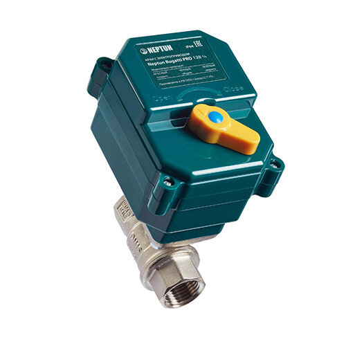 Кран шаровой с электроприводом Нептун Bugatti Pro 12В 1/2'' латунный