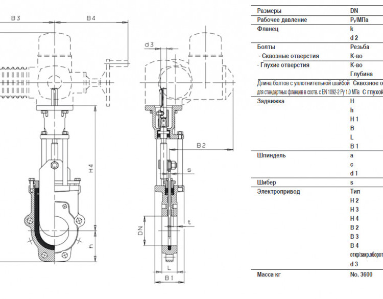 Задвижка (Talis) Belgicast BV-05-47 DN700 PN10/16 фланцевая клиновая чугунная под электропривод обрезиненным клином 3