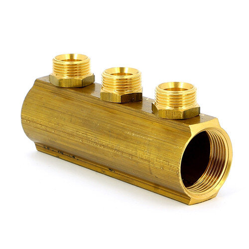 Коллектор распределительный Tiemme 1970068 3 отвода ВР-НР 1 1/4"х3/4" DN 32 PN 10 без регулировки