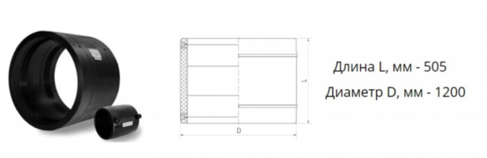 Муфта э/с 1200 мм SDR 17 ПЭ100 электросварная