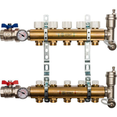 Распределительный коллектор STOUT без расходомеров 5 выходов