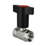 Кран шаровый VALFEX STANDART VF.235 ВР 1/2" Ду 15 Ру 40 c красной ручкой никелированный латунный 1