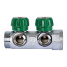 Коллектор распределительный STOUT SMB 6850 2 отвода ВР-НР 1"х1/2" DN 25 PN 16 с регулирующими клапанами 2