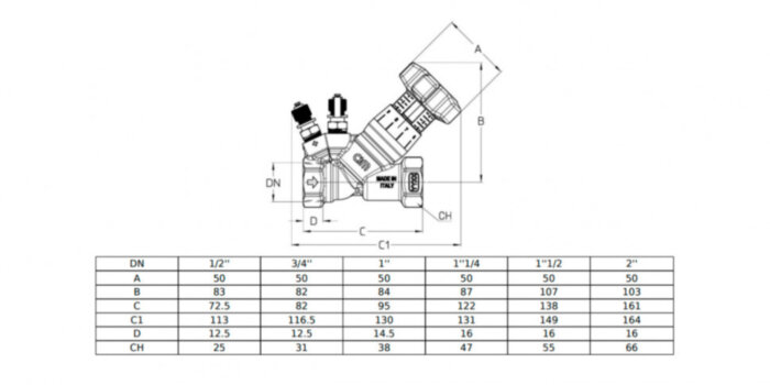 Клапан Cim 746 1 1/4" Ру 25 балансировочный Cimberio