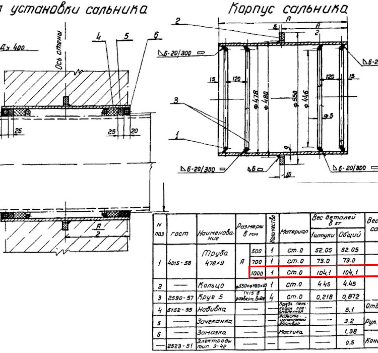 Сальник набивной Ду 400 L=1000 мм ВС-02-10 2