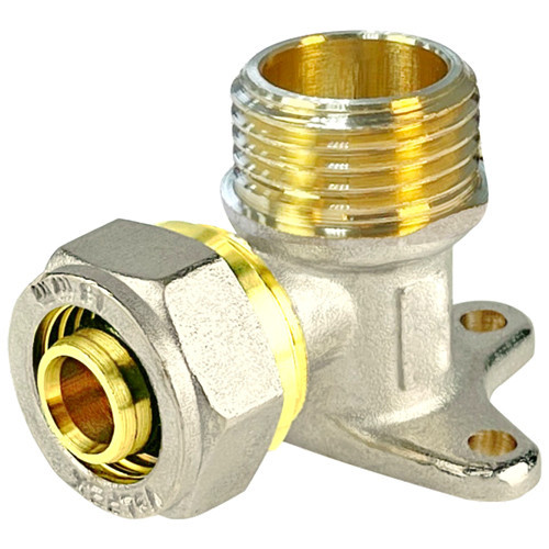 Водорозетка обжимная VALFEX VF.355.N НР 1/2" Ду 16 Ру 25 переход на наружную резьбу, никелированная латунная 1