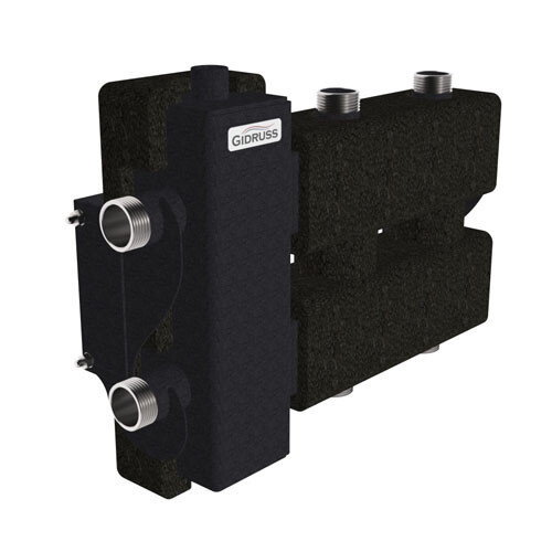 Коллектор распределительный GIDRUSS BM-60-3DU.EPP 3-х контурный НР 1" Ду 25 Ру 10 балансировочный в термоизоляции