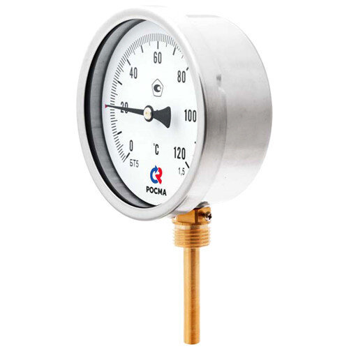 Термометр РОСМА БТ-52.211-200 Дкорп=100мм 2,5 МПа кл. 1,5 G1/2" Tраб = 0...+250°C биметаллический радиальный 00000038831