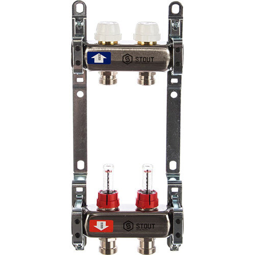 Коллектор STOUT с расходомерами 2 выхода