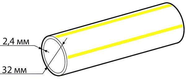 Труба ПНД ПЭ100 для газа ГОСТ Р 50838-2009 SDR13,6 d32х2,4 PN6