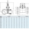 Тройник Hawle 4343E2 System 2000 DN 125-125 PN 16 раструбный клиновый чугунный с обрезиненным клином со встроенной задвижкой 2
