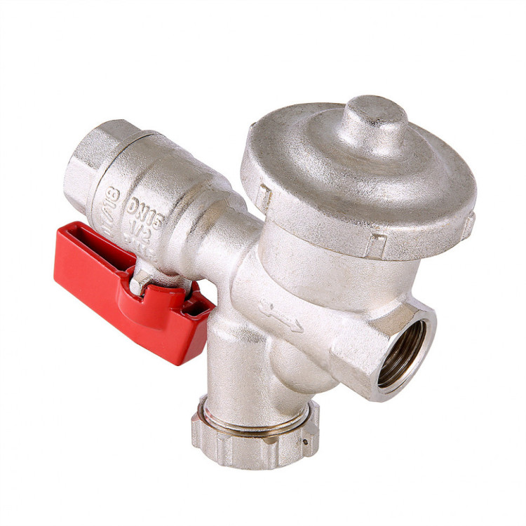 Кран шаровой VALTEC 1/2" Ду15 Ру16 со встроенным фильтром и редуктором давления, универсальный VT.300.N.04 1
