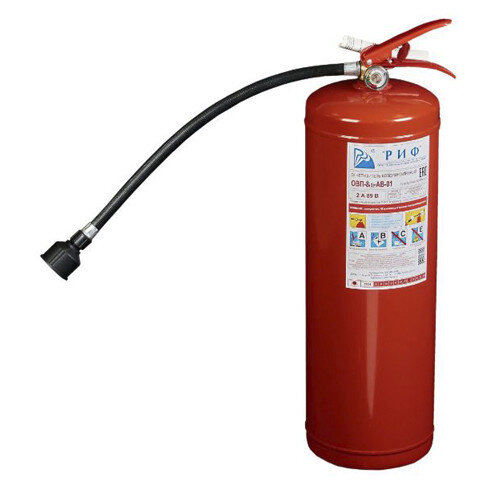 Огнетушитель воздушно-пенный РИФ ОВП-8(з)-АВ заряженный летний, ЗПУ-латунь