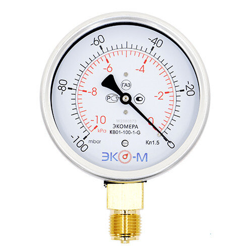 Манометр (тягомер) ЭКОМЕРА КМ Ду 100 мм Ру -10-0 кПа