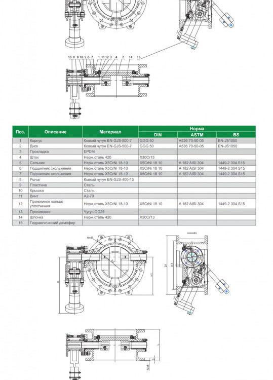 Клапан Tecofi CP4248 DN 350 PN 16 обратный поворотный фланцевый с противовесом 2