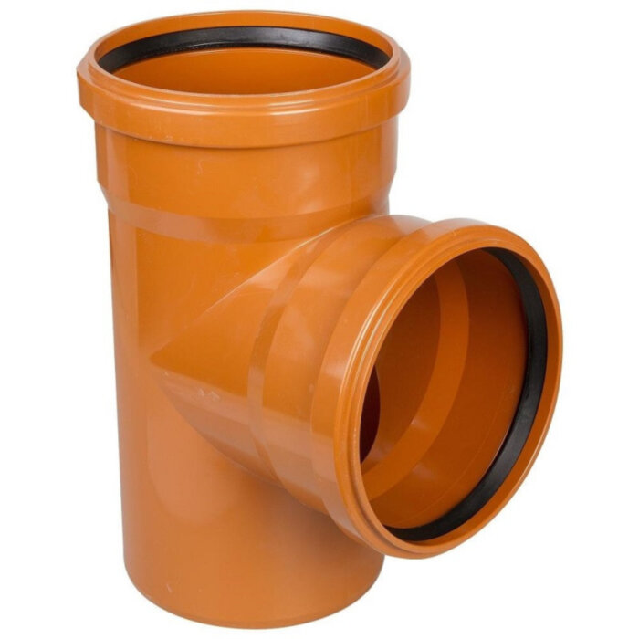 Тройник наружная канализация ПП (PP-B) рыжий d200x200х45гр