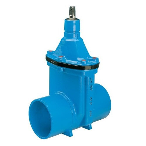 Задвижка HAWLE 4100E2 DN 150/170 PN 16 гладкий патрубок клиновая чугунная с обрезиненным клином