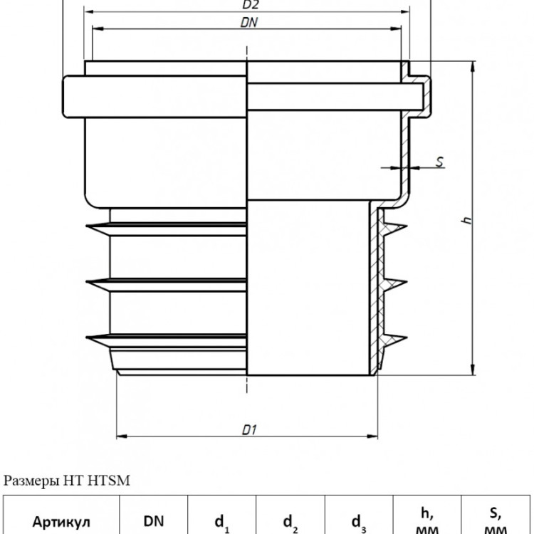 Муфта вставная PP-H Ostendorf HT HTSM DN 110/110 (восстановитель раструба) 2