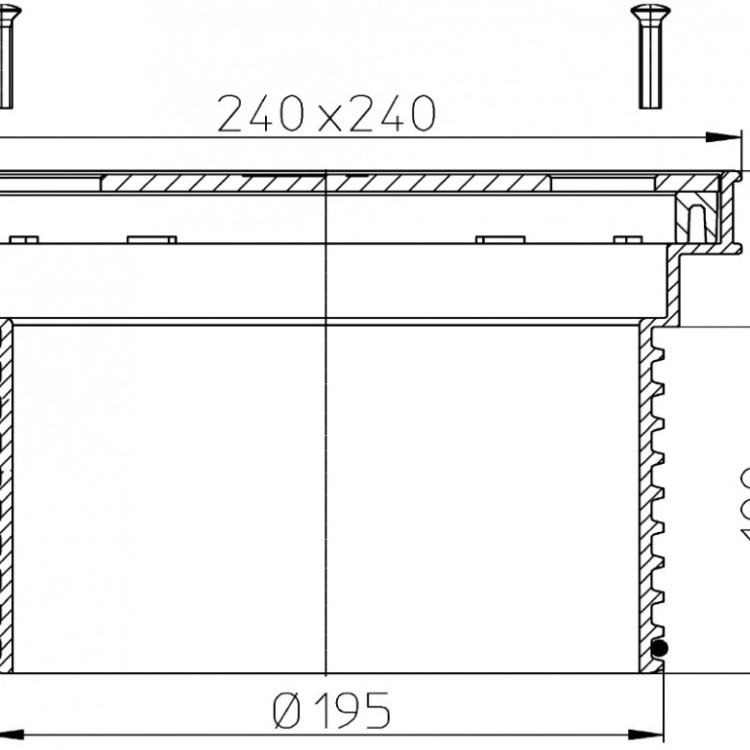 Надставной элемент HL622/S DN195 с подрамником из ПП и решёткой из нерж.стали STAINLESS STEEL 316 2