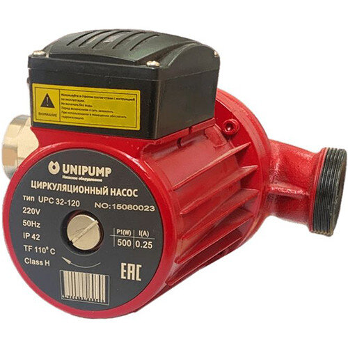Насос циркуляционный Unipump UPC 32-120 220 с мокрым ротором H=12м Q=166л/мин арт. 79285