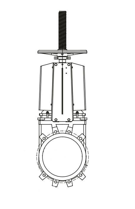 Задвижка GROSS DN 100 PN 10 шиберная с выдвижным штоком c маховиком 2