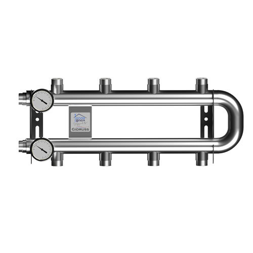 Коллектор распределительный GIDRUSS RMSS-60-R4.TW 4-х контурный НР 1" Ду 25 Ру 6 кольцевой 1