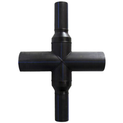 Крестовина 140х75 мм SDR21 90° ПЭ100 неравнопроходная сварная сегментная ПНД