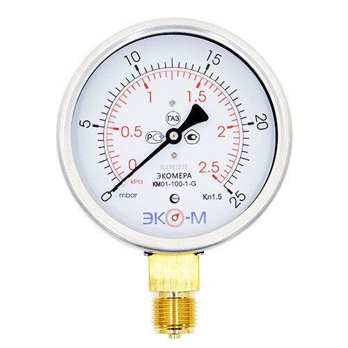 Манометр (тягомер) ЭКОМЕРА КМ Ду 100 мм Ру 0-2,5 кПа