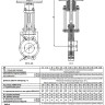 Задвижка шиберная ABRA KV-02 DN 80 PN 16/10 чугунная фланцевая с редуктором 2