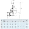 Вентиль для домового ввода Hawle 2600 DN 1 1/2"/D50 чугун с муфтами ISO для ПЭ труб 2