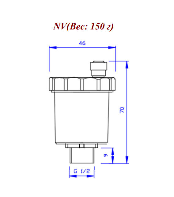 Воздухоотводчик автоматический VALTEC 1/2" VT.502.NV.04 латунный с никелевым покрытием