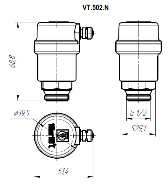 Воздухоотводчик автоматический VALTEC 1/2" VT.502.N.04 латунный с никелевым покрытием 2