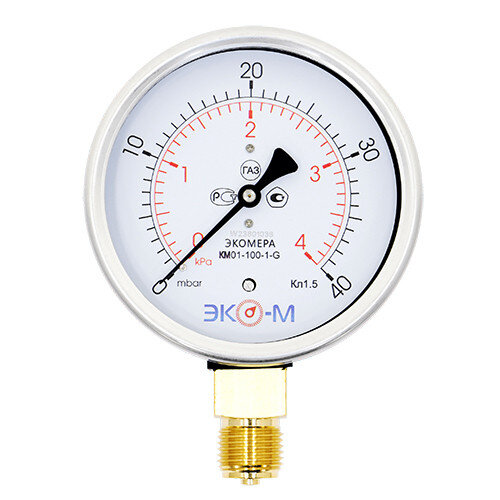 Манометр (тягомер) ЭКОМЕРА КМ Ду 100 мм Ру 0-4 кПа