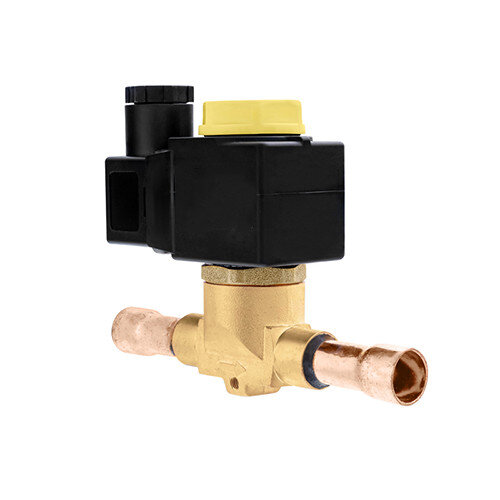 Клапан электромагнитный (соленоидный) двухходовой Росма СК-11-4,8-d19 под приварку (19 мм), Kv=4,8 м3/час, прямого действия, нормально закрытый, 220В, медный сплав, мембрана HNBR, УТ-00049709