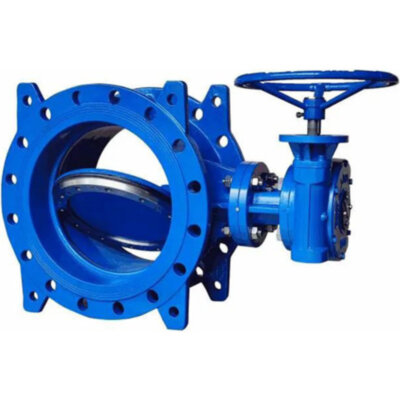 Затвор дисковый чугунный Benarmo DN 350 PN 10/16 поворотный фланцевый двухэксцентриковый с редуктором