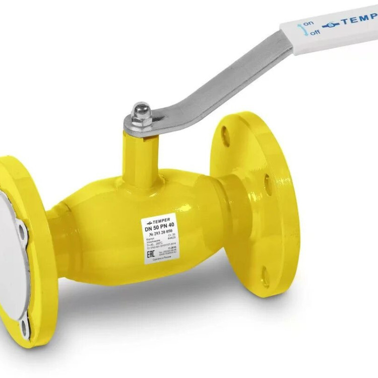 Кран шаровой газовый TEMPER 39466100 полнопроходной фланцевый DN 100 PN 25