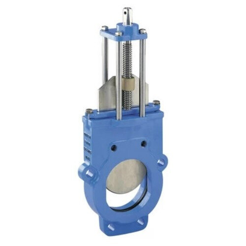 Задвижка межфланцевая Tecofi VG 3400-00 Ду 150 Ру 10 шиберная ножевая со штурвалом