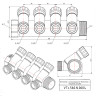 Коллектор распределительный VALTEC VTc.560.N.0604 4 отвода ВР-НР 1"x1/2" DN 25 PN 10 с регулирующими клапанами 5