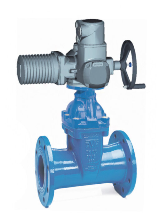 Задвижка AVK 15/72a DN 100 PN 10/16 клиновая с электроприводом AUMA фланцевая