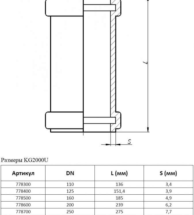 Муфта надвижная PP-MD Ostendorf KG2000U DN 400 усиленная 2