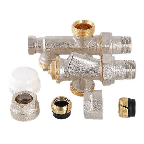 Узел регулирующий Valtec VT.225К 1/2" х 50% х 3/4" (евроконус) PN 10 для подключения радиатора (комплект)