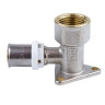 Угольник латунный Aquasfera 8008 DN 15x16.4 PN 16 резьба - 1/2'', покрытие - никель, с креплением, резьбовой ВР/пресс, 8008-01 1