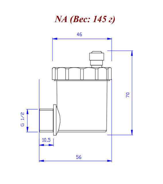 Воздухоотводчик автоматический VALTEC 1/2" VT.502.NA.04 латунный с никелевым покрытием 2